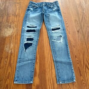 Soho Jeans Women‎ Size 0 Ripped Distressed Light Wash Boyfriend